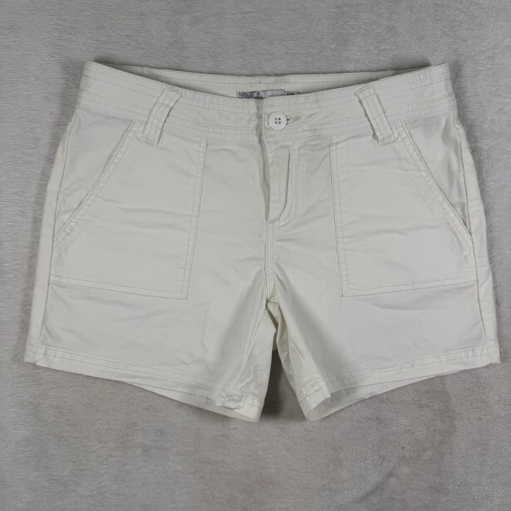 prAna Womens White Organic Cotton Stretch Hiking Shorts W3118RG10 Size 4